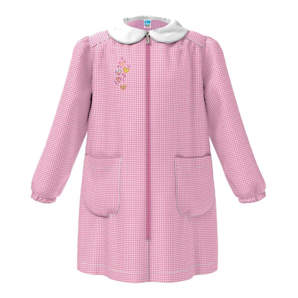 Grembiule Asilo Bambina SIGGI 33GR4031 Cuori Colorati Zip