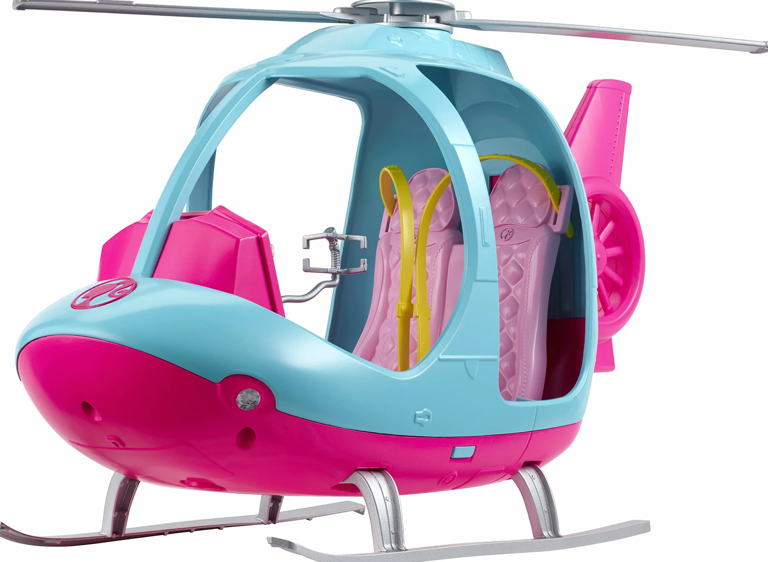 Barbie l'Elicottero per Bambole, Rosa e Azzurro con Elica Che Gira, Giocattolo per Bambini 3 + Anni, FWY29