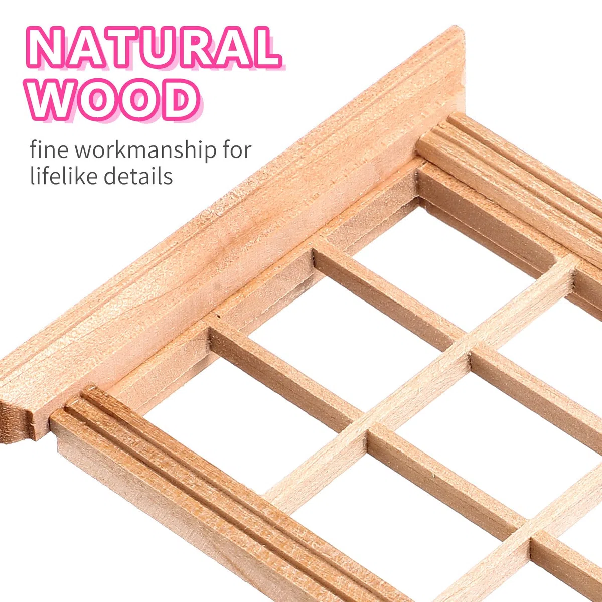 Housoutil Finestre in legno per mobili in miniatura: 2 pezzi Mini finestra telaio modello 1: 12 scala miniature finestra in legno - mini tapparelle fai da te accessori artigianali per case delle