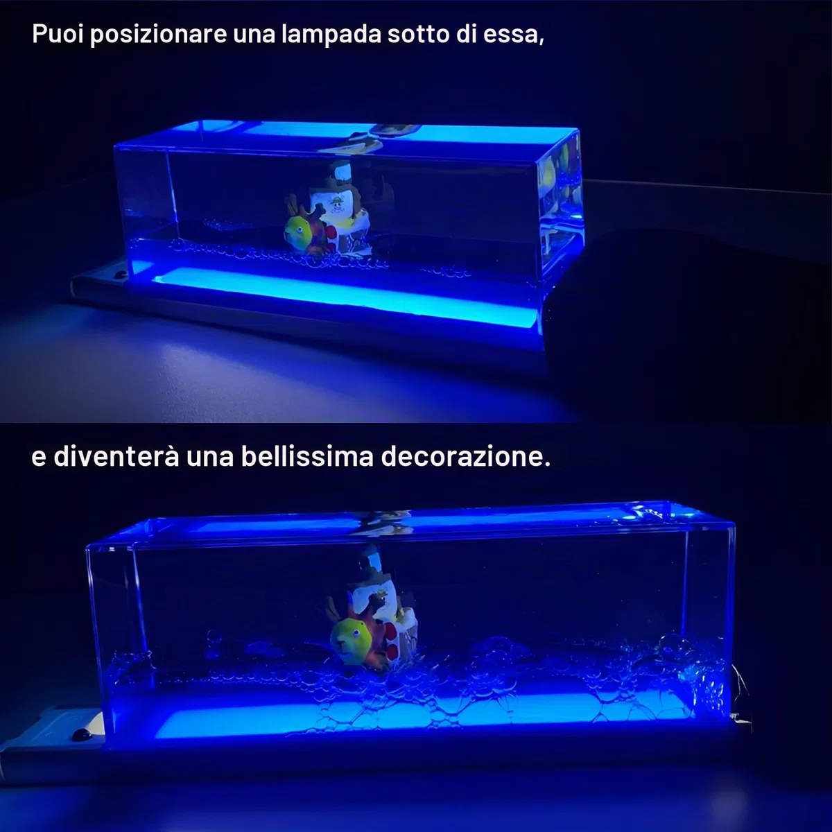 Byhsoep Nave Pirata in Bottiglia, Fluid Drift Flacone Thousand Sunny Cruise Ship Fluid Drift Bottle Scatola Pirate Ship Decoration Ein Nave per Casa Decorazione
