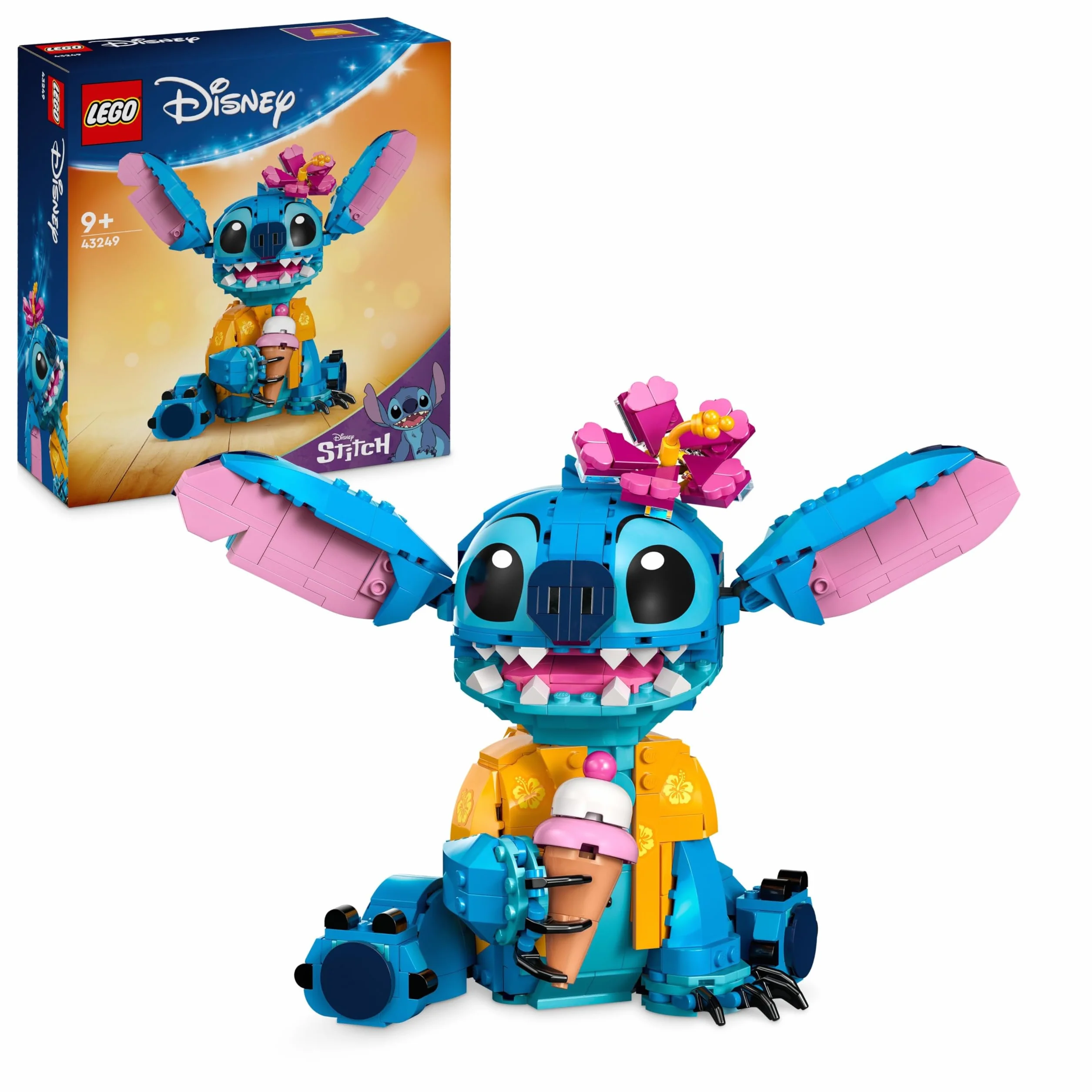 LEGO | Disney Stitch Giocattolo - Personaggio da Gioco e da Esposizione con Cono Gelato e Fiore Decorativo - Regalo per Bambine, Bambini e Fan del Film Lilo e Stitch da 9 Anni in su - 43249