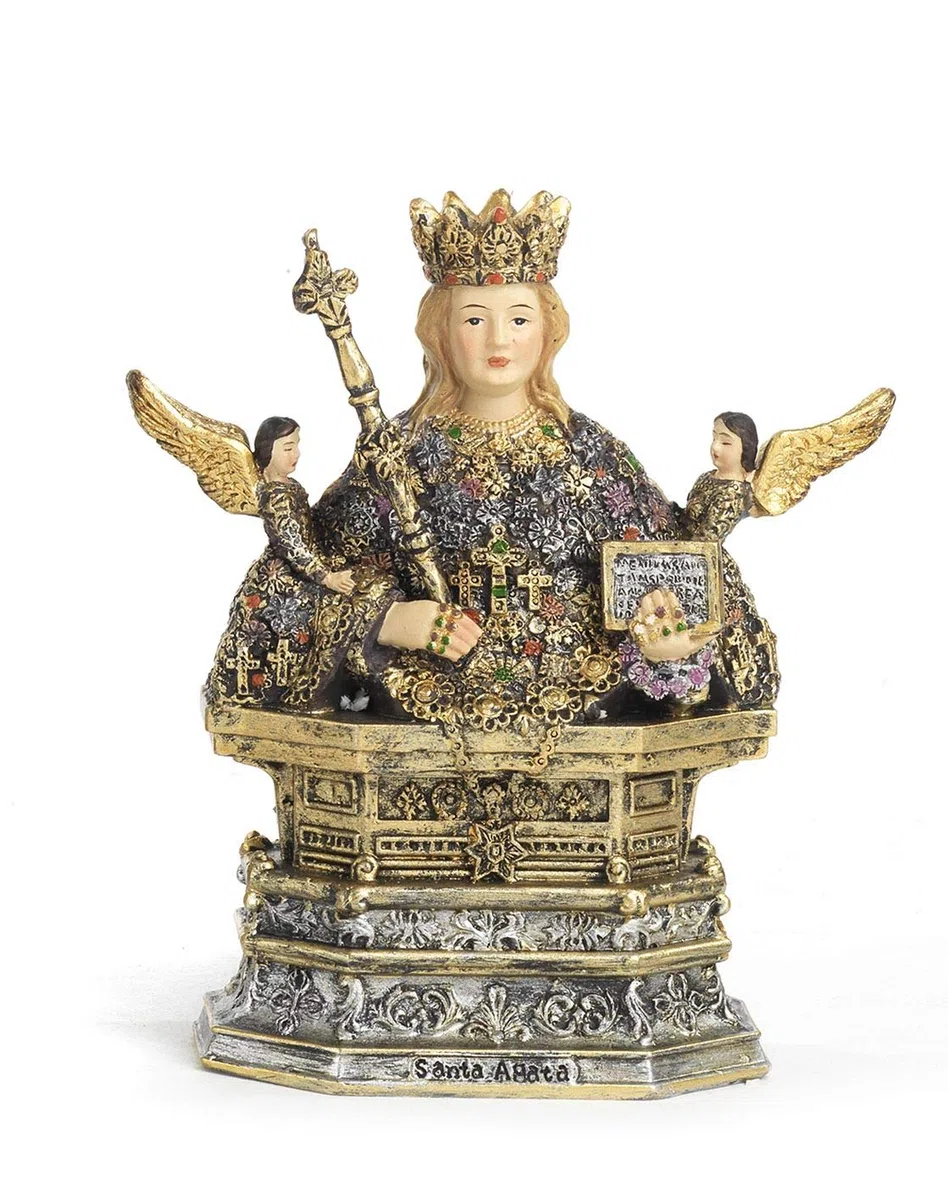 Paben Articoli Religiosi Mezzobusto Sant'Agata 10cm in Resina