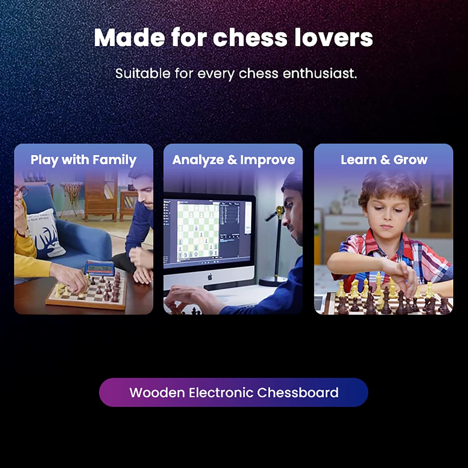Chessnut Air Electronic Chess Set, una scacchiera in legno magnificamente realizzata a mano con regine extra, LED, set di scacchi elettronici adattivi AI e app con scacchiera per computer