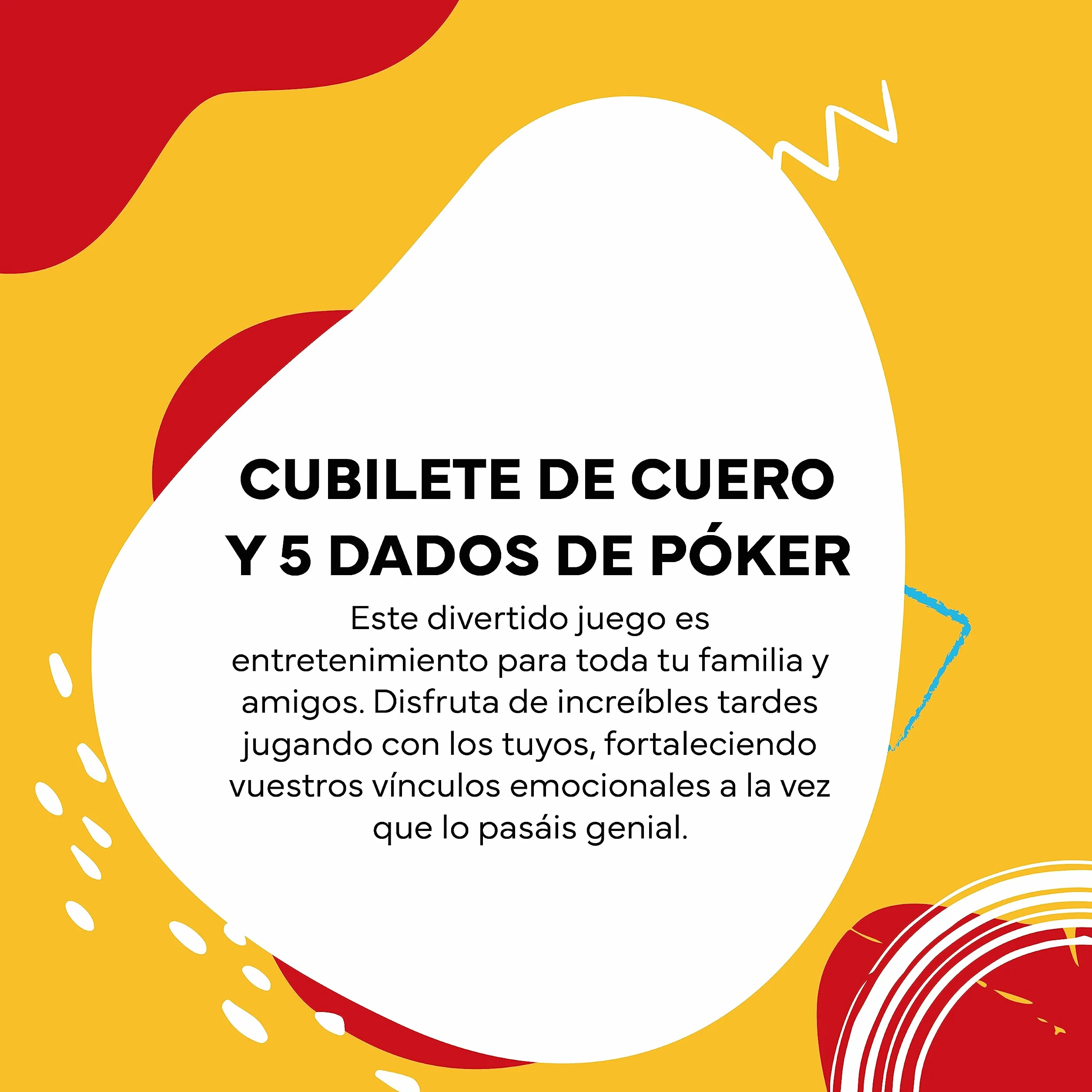 Cayro - Gioco Di Dadi Da Poker - Coppa + 5 Dadi Da Poker - Coppa In Pelle Foderata All'Interno - Gioco Da Tavolo Per Adulti - Ideale Come Regalo - Gioco In Famiglia