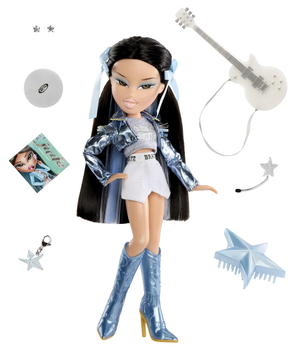 Bratz Pop Starz Jade - Bambola fashion con charm da collezione, outfit e accessori musicali