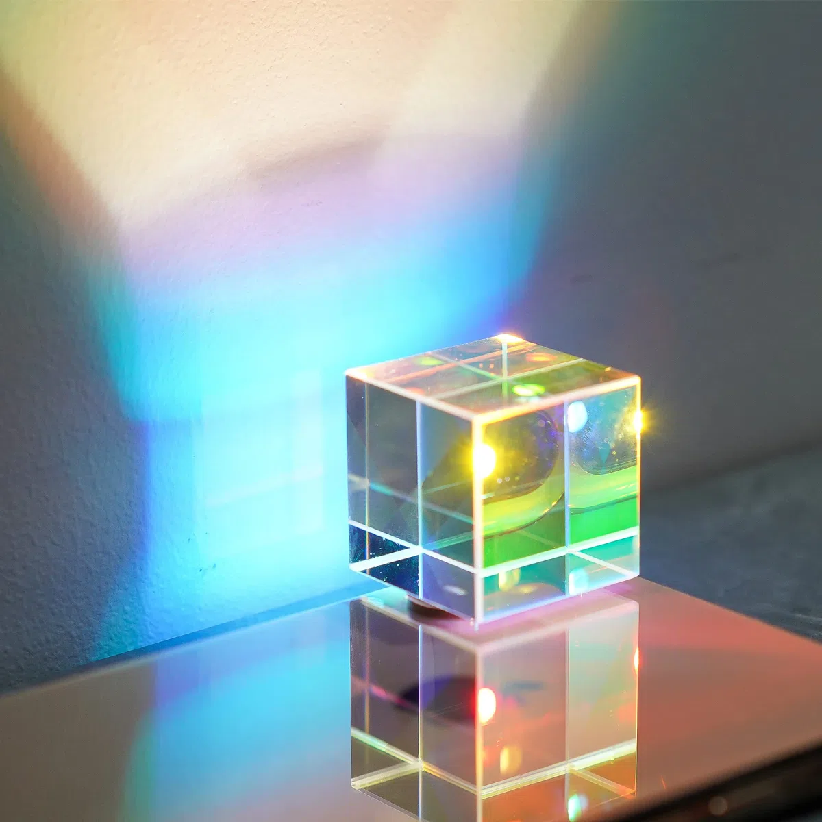 25 mm vetro ottico X-Cube Prisma RGB dispersione prismi per fisica e decorazione, spettro di luce modello educativo, puntelli fotografici