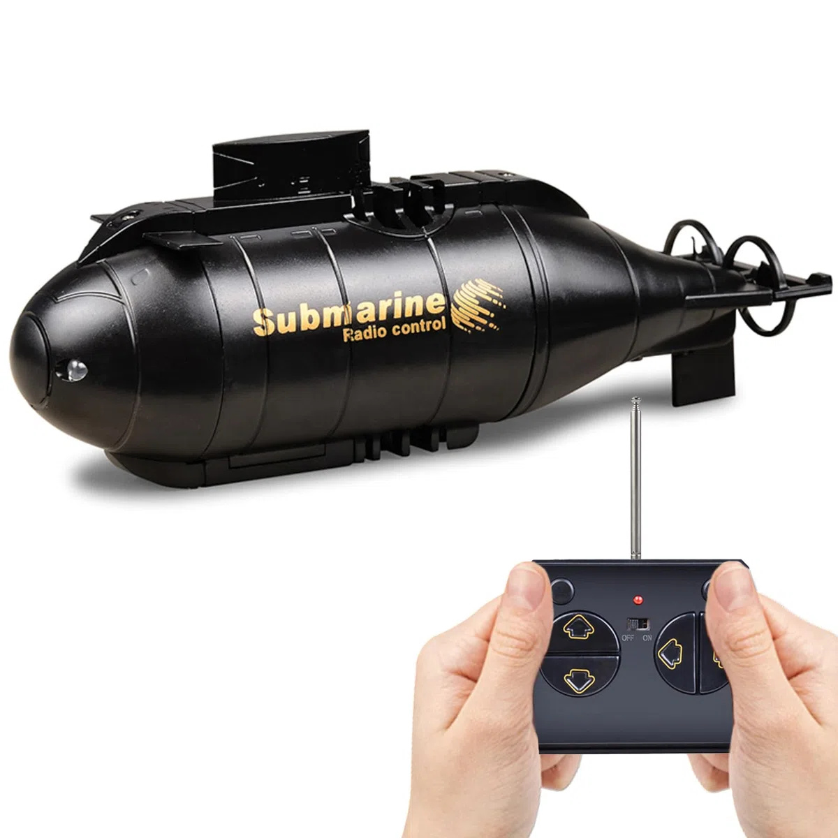 Mini Sottomarino Telecomandato Bambini, 2,4 GHz Barca RC con luci LED 6 Canali, Subacquea Impermeabile Sottomarino, Giocattoli d'acqua RC Elettrici per Piscina Estiva, Regalo Bambini 6-12 Anni