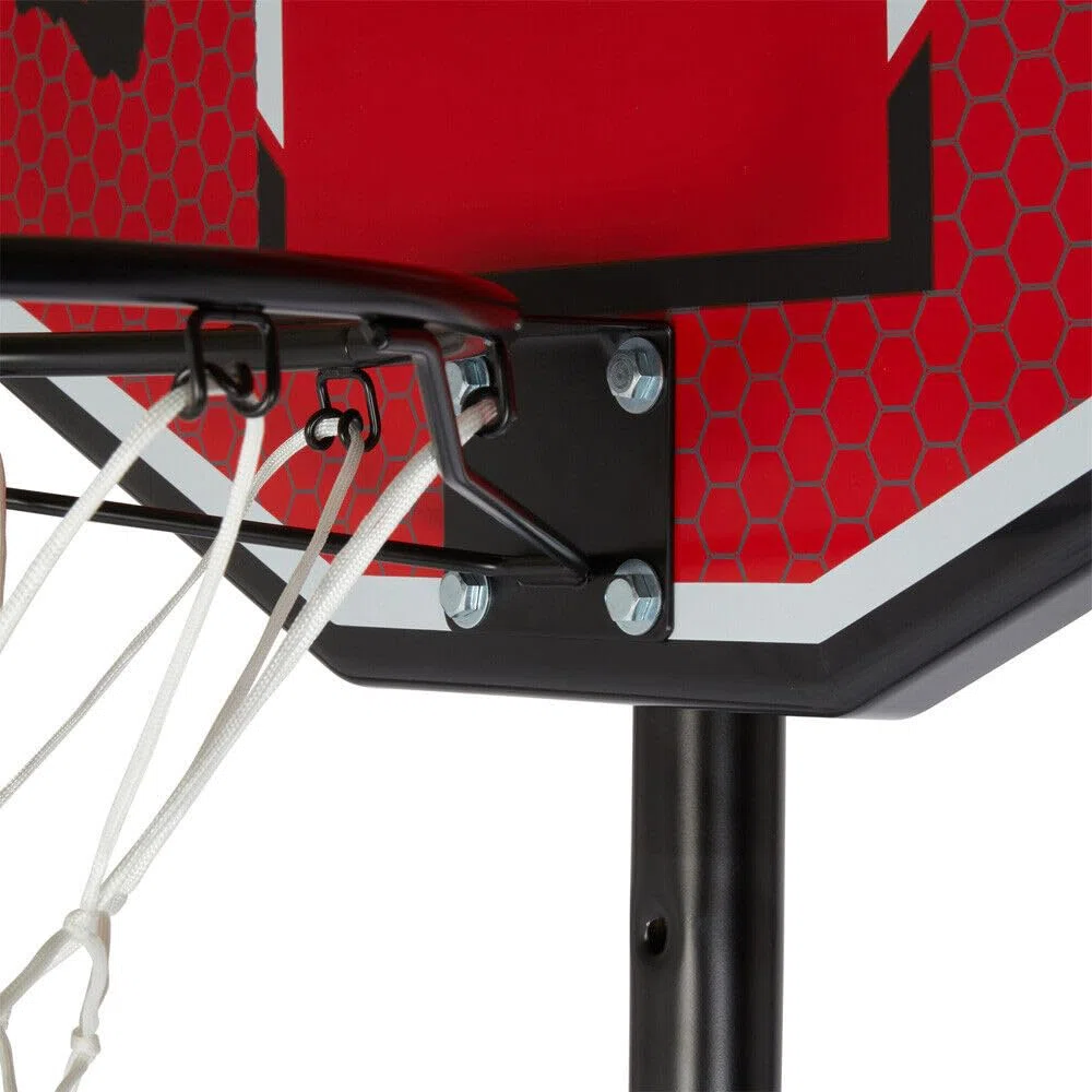 tabellone da basket di alta qualità e sistema di rete per bambini, telaio in acciaio massiccio ultra resistente da 38,1 cm, montaggio a parete o portatile, regolabile in altezza, palo imbottito