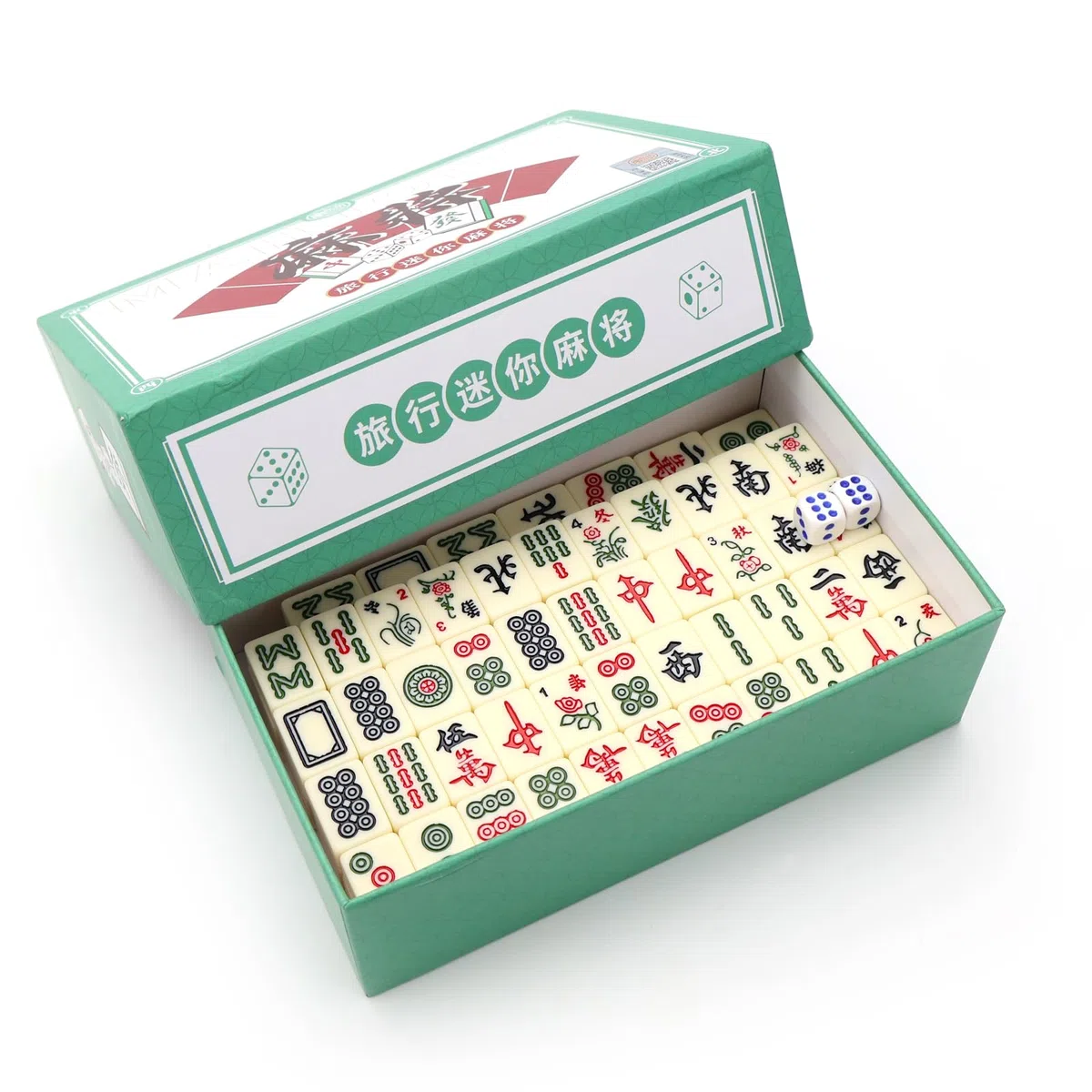 Mini Gioco del Mahjong Cinese, Set Mahjong con 144 tessere, gioco da tavolo, adatto a giovani e anziani, ideale per famiglie, viaggi, feste