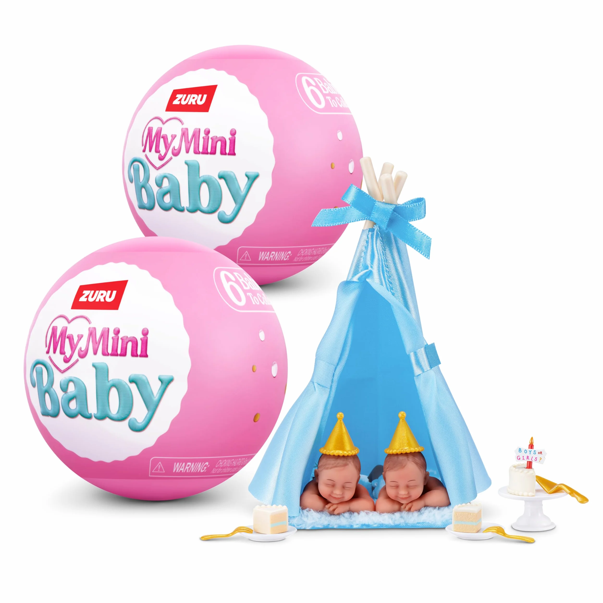My Mini Birthday Series 1 (2 PACK) di ZURU – Capsula misteriosa da collezionare, bambola con tema di compleanno, accessori e set da gioco, Scoprite le sorprese per ragazze e collezionisti.
