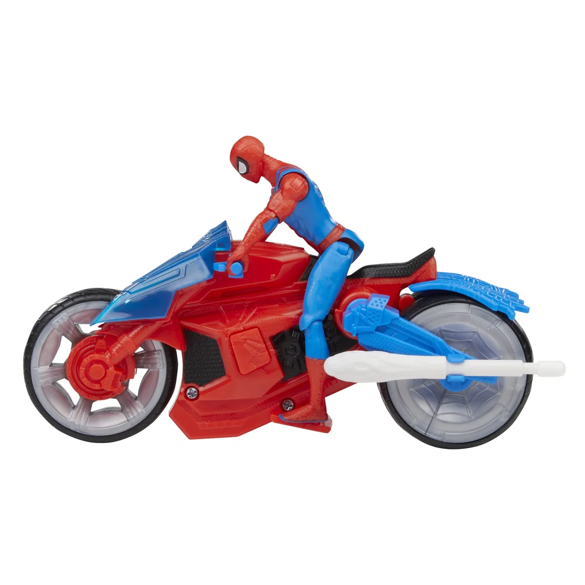 Spider-Man Hasbro Marvel, Motocicletta Spara-Ragnatele, set con action figure da 10 cm e 2 colpi di ragnatela