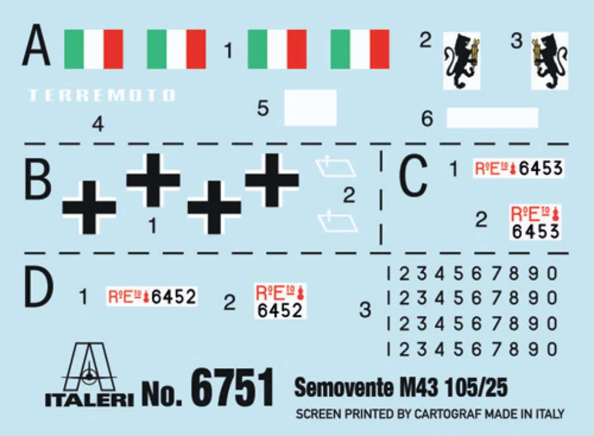 Italeri 6751 Semovente M43 da 105/25 Bassotto, Model Kit/Modello in plastica da montare. Scala 1:35