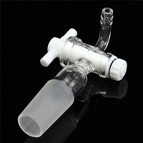 RanDal 24/40 Adattatore Di Controllo Del Flusso Di Vuoto Di Vetro Con Ptfe Rubinetto Maschio A Terra Giunto Ad Angolo Retto Collegamento Tubo 90 Gradi Bend