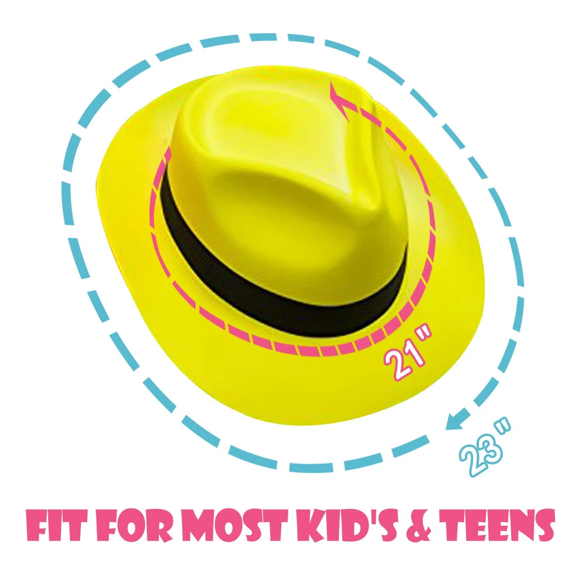 Novelty Place - Cappello in plastica, Colore neon., 24 pz