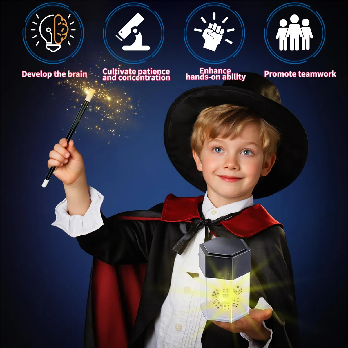 Giochi di Magia per Bambini - 80+ Giochi Bambini con Bacchetta Magica & Istruzioni, Incredibile Trucchi di Magia, 3-12 Anni