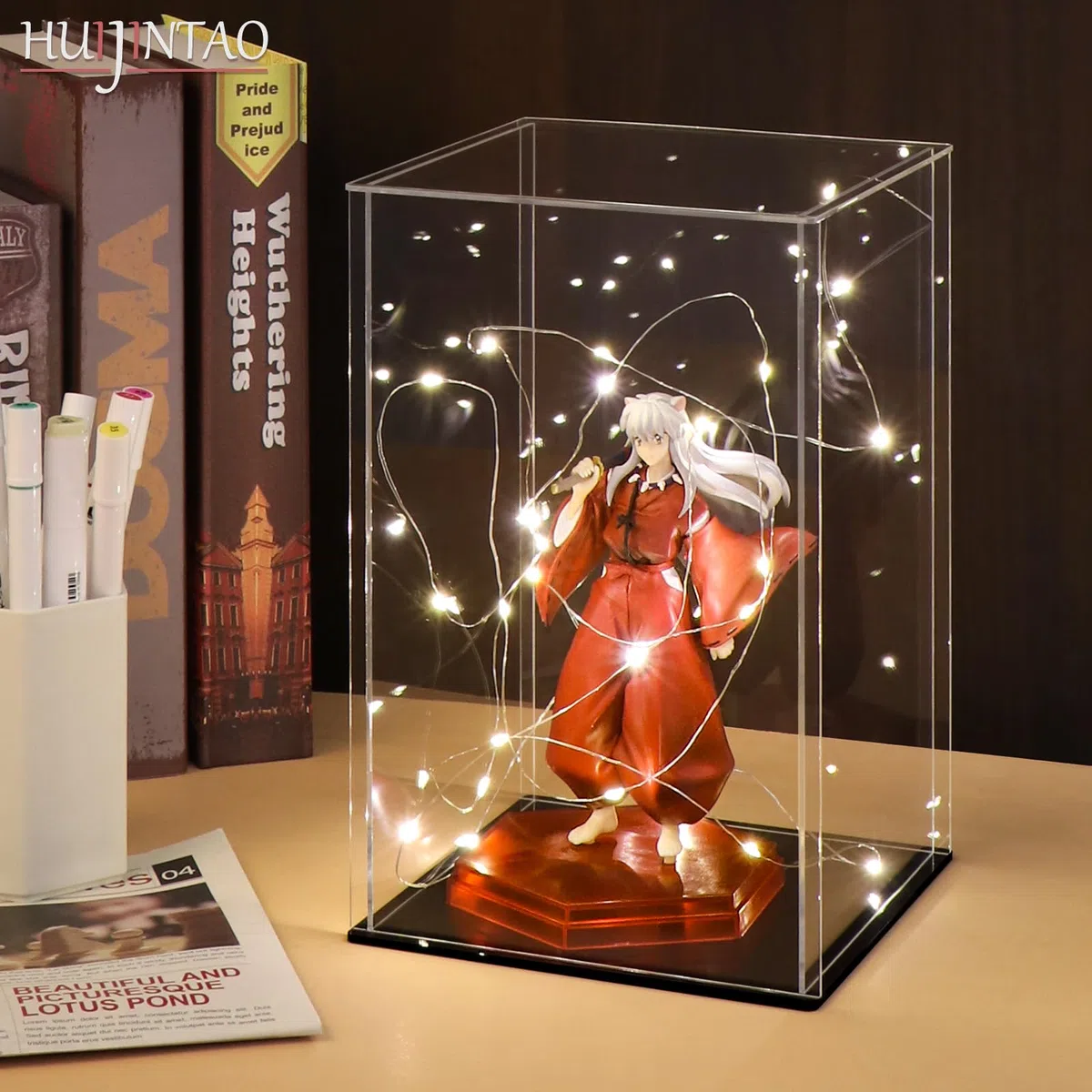 Vetrina in Acrilico Vetrina da appoggio Scatola cubo Organizzatore Vetrina Protezione Antipolvere per Action Figure/Oggetti da Collezione(6x6x10inch;15x15x25cm)
