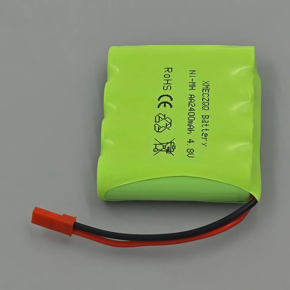 Batteria NiMH 4,8 V 2400 mAh, 2 batterie di riserva RC con spina JST, adatta per giocattoli telecomandati come auto telecomandate, veicoli di ingegneria telecomandati, telecomando