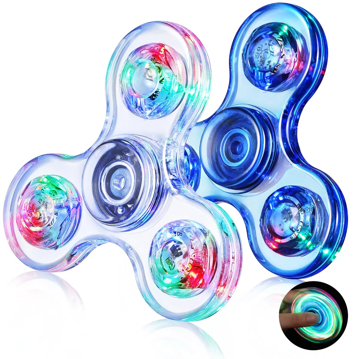 Gigilli Fidget Spinners 2 Pack, Bomboniere per feste LED Light Up Bulk Fidget Spinners, Regalo di San Valentino Bambini Fidget Toy Goodie Bag Stuffers, Glow in The Dark Forniture per feste