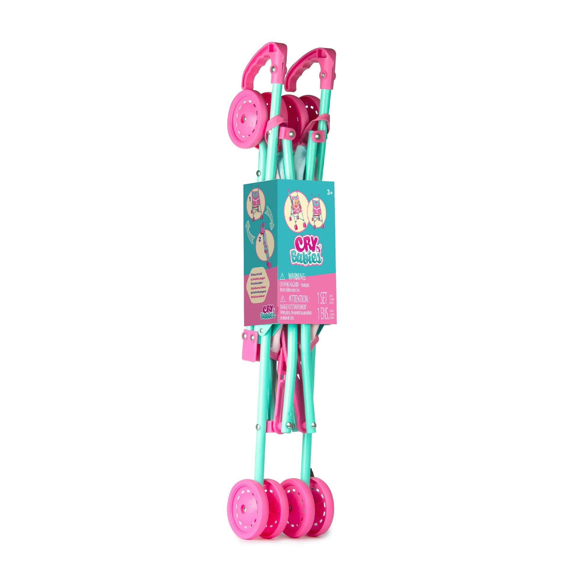 Bebés Llorones Passeggino per bambole facile da piegare, Accessori bambole & Giocattolo per bambina e bambino +2 Anni