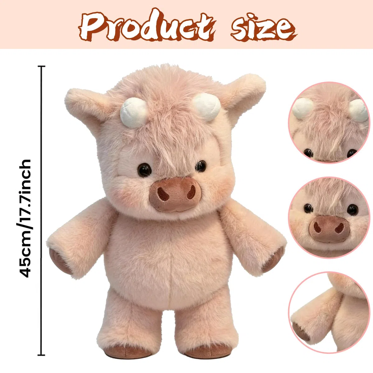 Peluche Che Corre, 45cm Peluche Di Cinghiale, Peluch Mucca, Vitello Che Corre Morbido Giocattolo, Bambola Da Collezione A Forma Di Pecora In Cartone Peluch Animato Per Ragazzi E Ragazze (A)