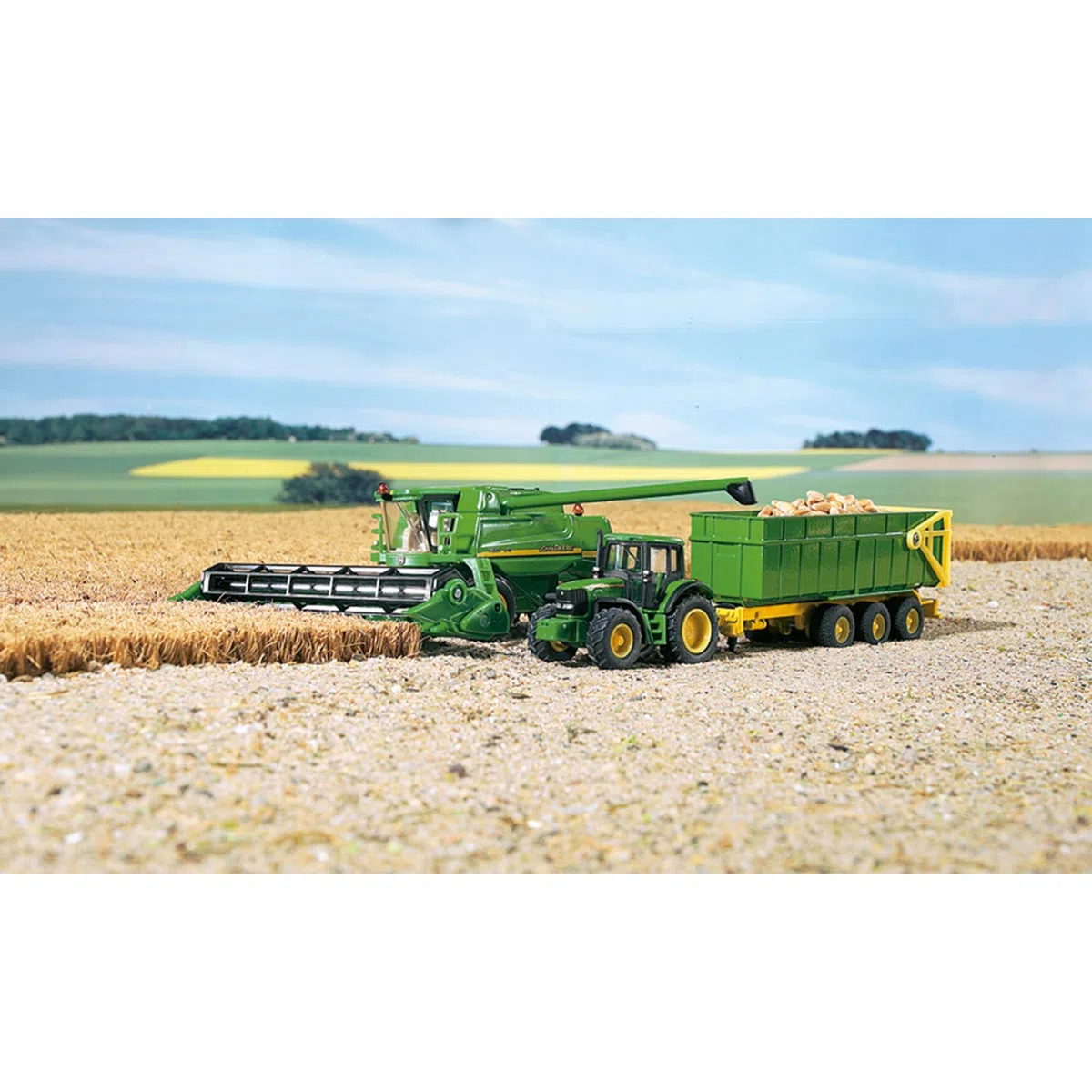 siku 1876, Mietitrebbiatrice John Deere T670i, 1:87, Metallo e Plastica, Verde, Barra falciante mobile e rimovibile