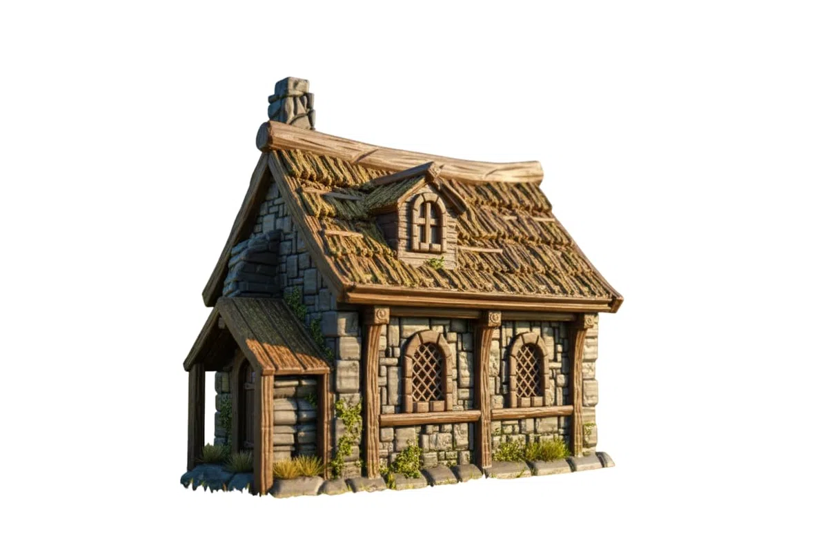 Casa medievale, 28 mm, modello di casa medievale per tavoletta e terreni RPG
