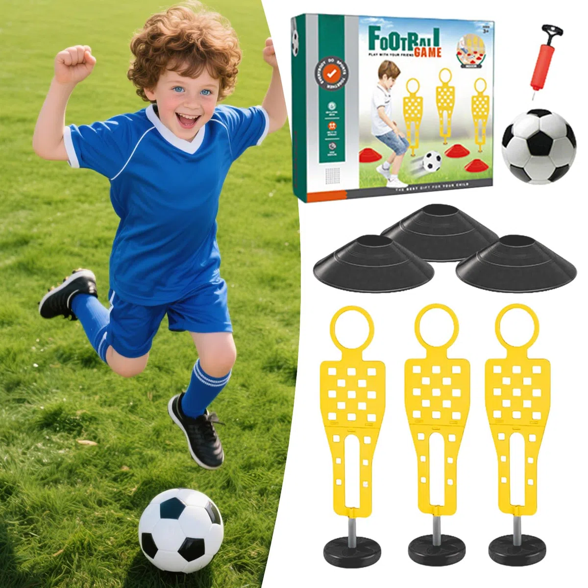Allenamento Calcio, Sagome Allenamento Calcio, Kit Gioco Ostacoli Educativo Bambini Attività Multiplayer Da Esterno Casa Palestra Giardino