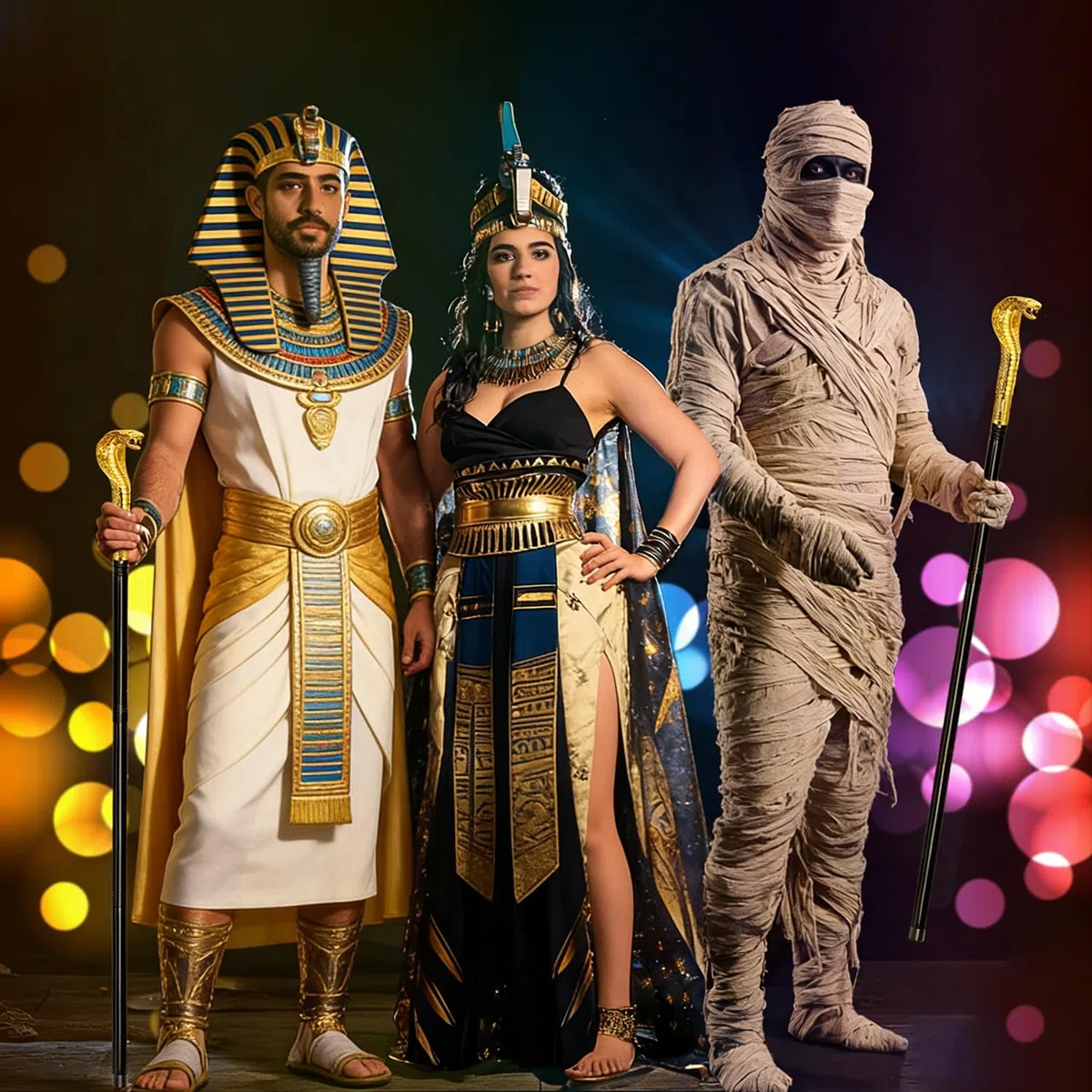 42IN Metal Cane with Snake Plastic Handle, Egyptian Staff for Pharaoh & Cleopatra Costume Mesmerizing Cosplay Prop for Halloween