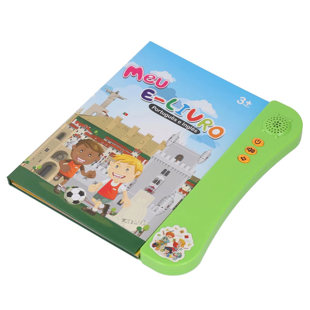 Mingzhe Libro Sonoro Bilingue Portoghese Inglese Giocattolo Educativo Educativo Interattivo con Numeri Dell'alfabeto Animali Frutta Verdura Professioni per i più Piccoli Bambini i (Verde)
