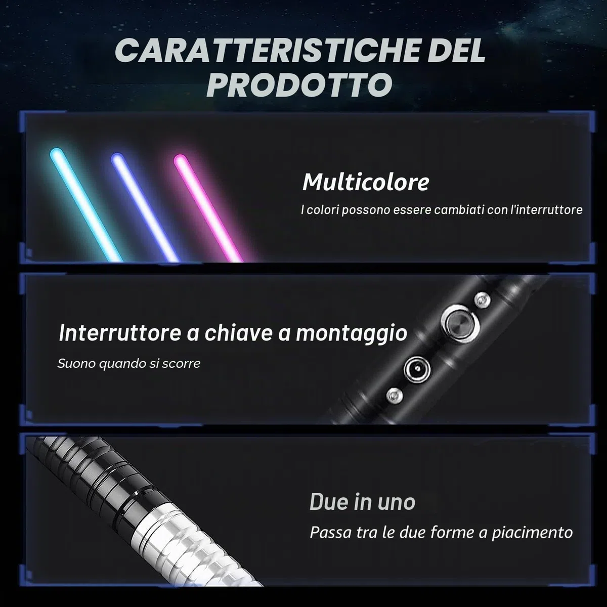 Lischwert Spada Laser,RGB 7 Colori con Elsa in Metallo,Effetti sonori Lisci e Combattenti,Regalo e Giocattoli Cosplay per Bambini dai 3 Anni in su(63 cm Nero)