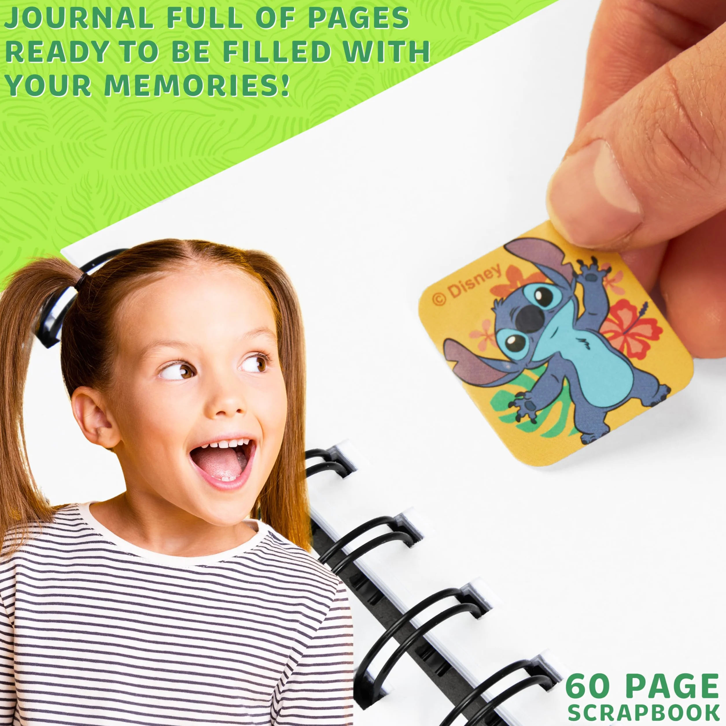 Disney Stitch Scrapbooking Kit Bambini Ragazzi, Kit Accessori Scrapbook, Adesivi, Francobolli, Penne Gel - Regali per Ragazze