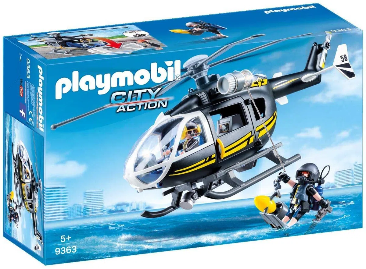 Playmobil city Action 9363, Elicottero Unità Speciale con Sommozzatore