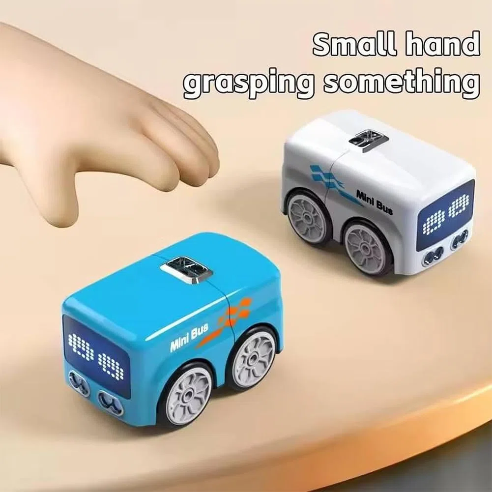 Magic Mini Rc Bus, 2026 Upgraded RC Remote Control Sensor Car, Magic Mini Bus Smart RCs Toy, Gestures Follow Small Vehicle Automatic Avoidance Patrol Line Driving Desktop Toy Car (White)