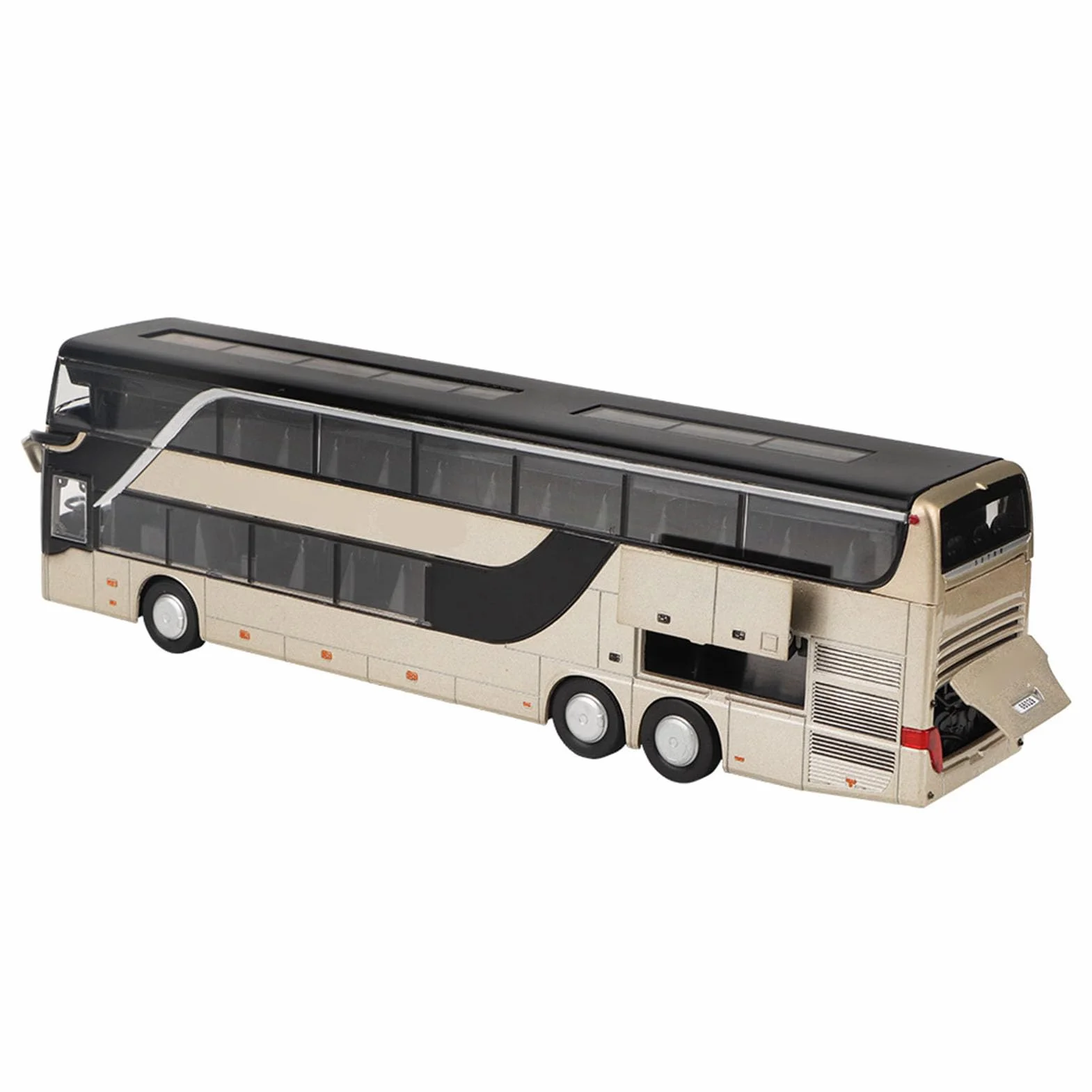 Naroote Elettrico 1:32 in Lega di Autobus a Due Piani Modello Giocattolo Resistenza Alla Caduta LED Musica per Bambini Modello di Auto Giocattolo (GOLD)