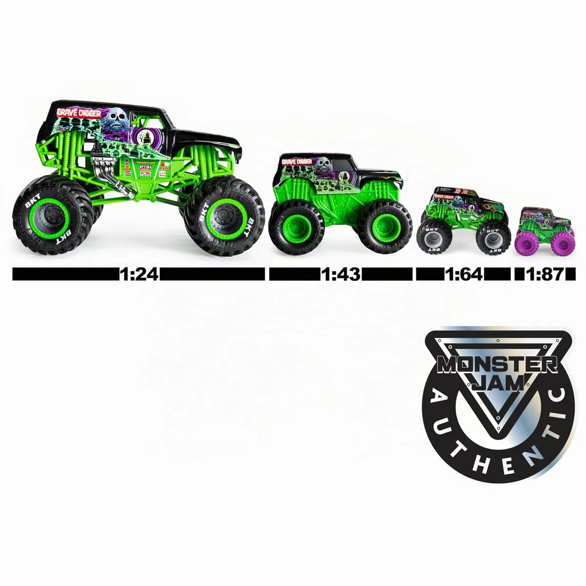 Monster Jam, Megalodon Monster Truck, veicolo da collezione in scala 1:24, giocattolo per bambini dai 3 anni in su