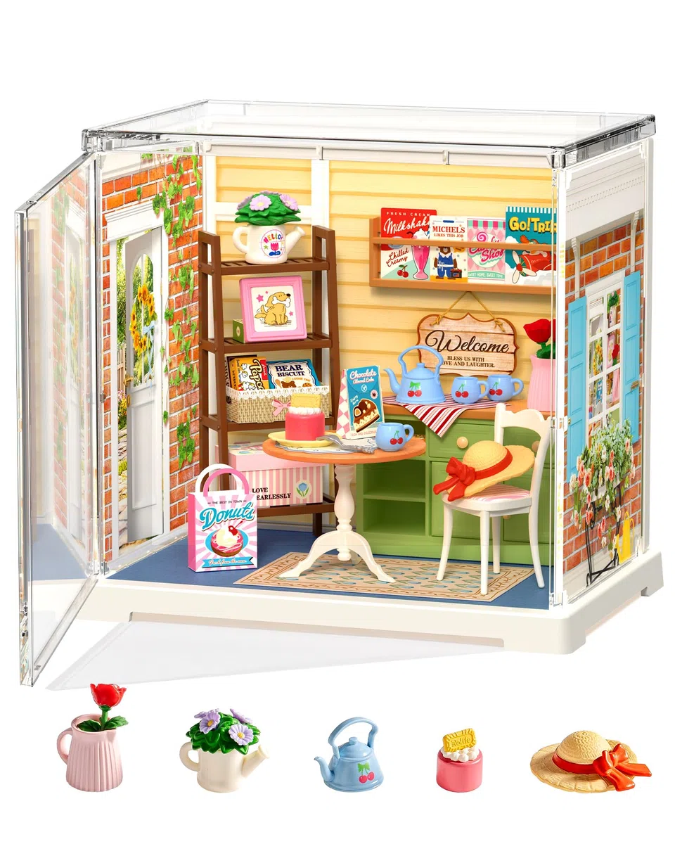 Rolife Super Creator Casa in Miniatura da Costruire Modellismo Miniatura Fai da te Kit di Costruzione di Mini Casa Scatola Espositiva Impilabile Senza Colla (Sunshine Sip Porch)