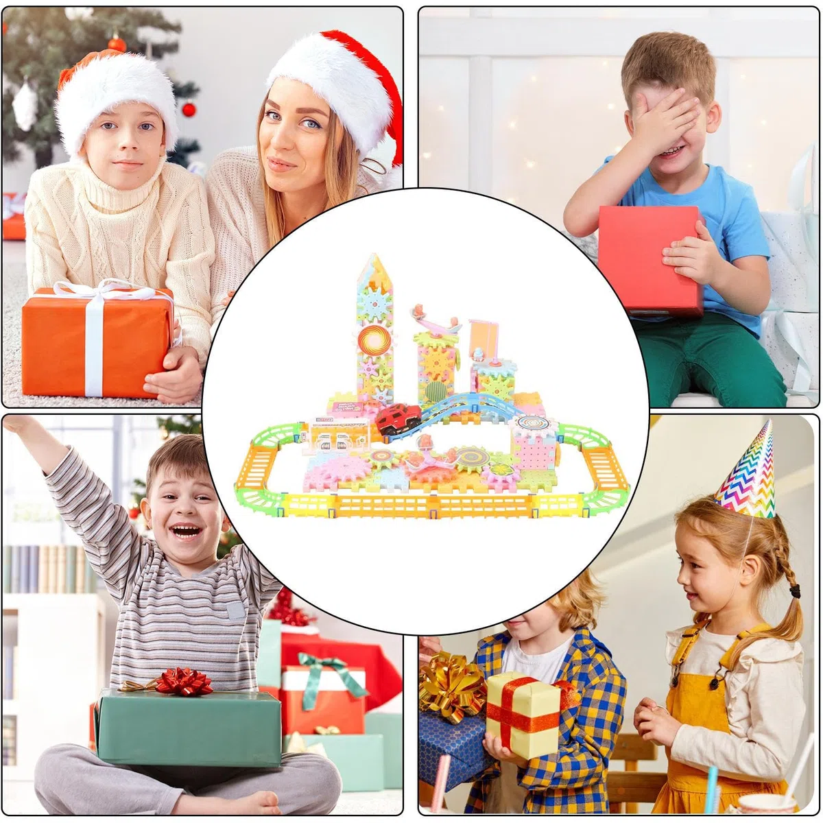 Giocattoli per Ingranaggi per Bambini - Giocattoli educativi con Ingranaggi rotanti - Puzzle Fai-da-Te riutilizzabili di Ingranaggi didattici ad Incastro per Bambini dai 3 Anni