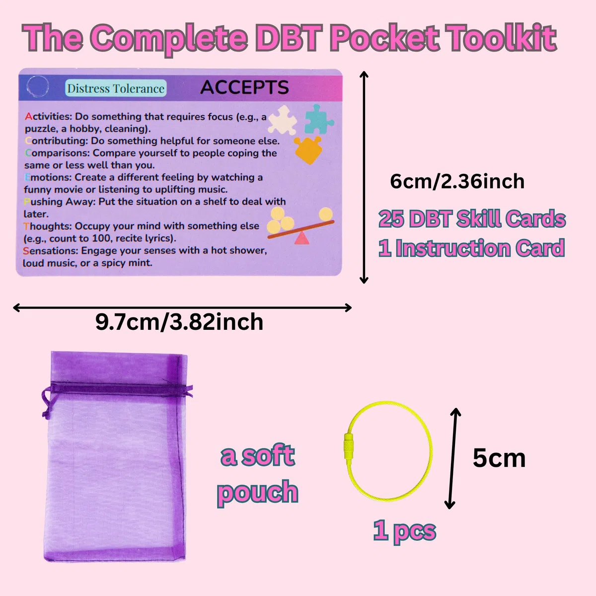 DBT Skills Coaching Cards con esempi e obiettivi guidati - 25 flashcard per regolazione emotiva, sollievo dallo stress e strumenti di coping - per adolescenti e adulti