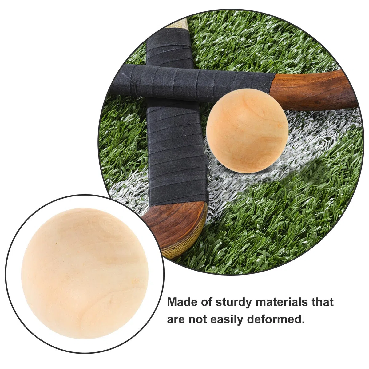 15 Palline da Hockey in Legno Beige per Giochi Indoor, Resistente ai Danni Potenza di Tiro Precisa, per Allenamento di Hockey e Partite