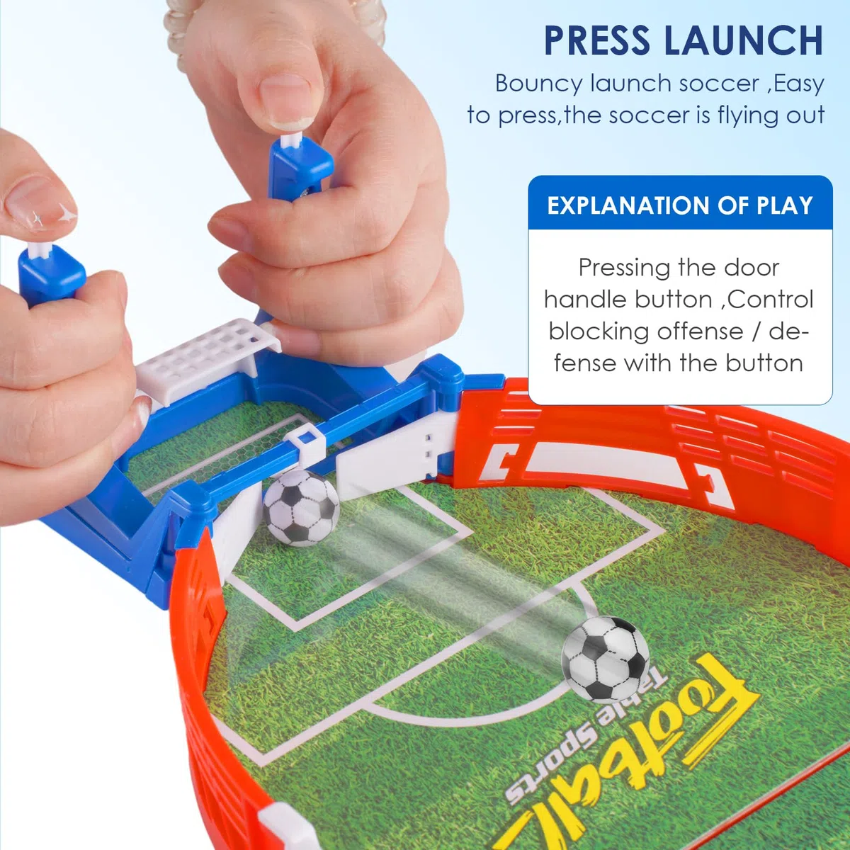 Biliardini con 6 palline, mini gioco di calcio balilla, gioco di calcio balilla interattivo Vusddy, giocattolo da tavolo da calcio per due, tavoli da calcio balilla, partita di calcio balilla