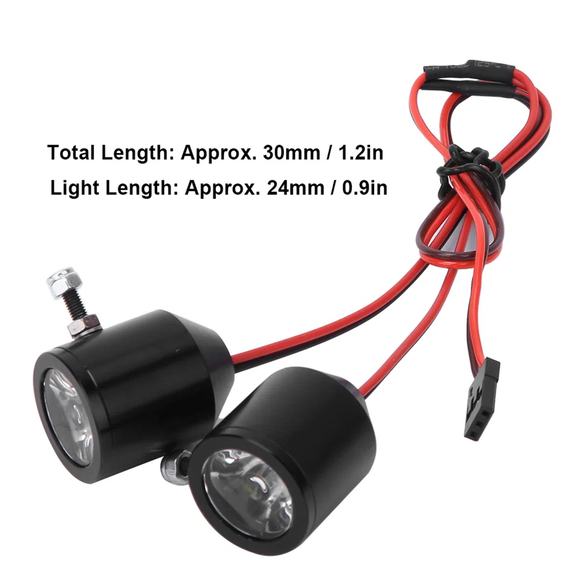 Faretti RC Faro di ricerca RC ad alta luminosità per modello di auto RC(black)