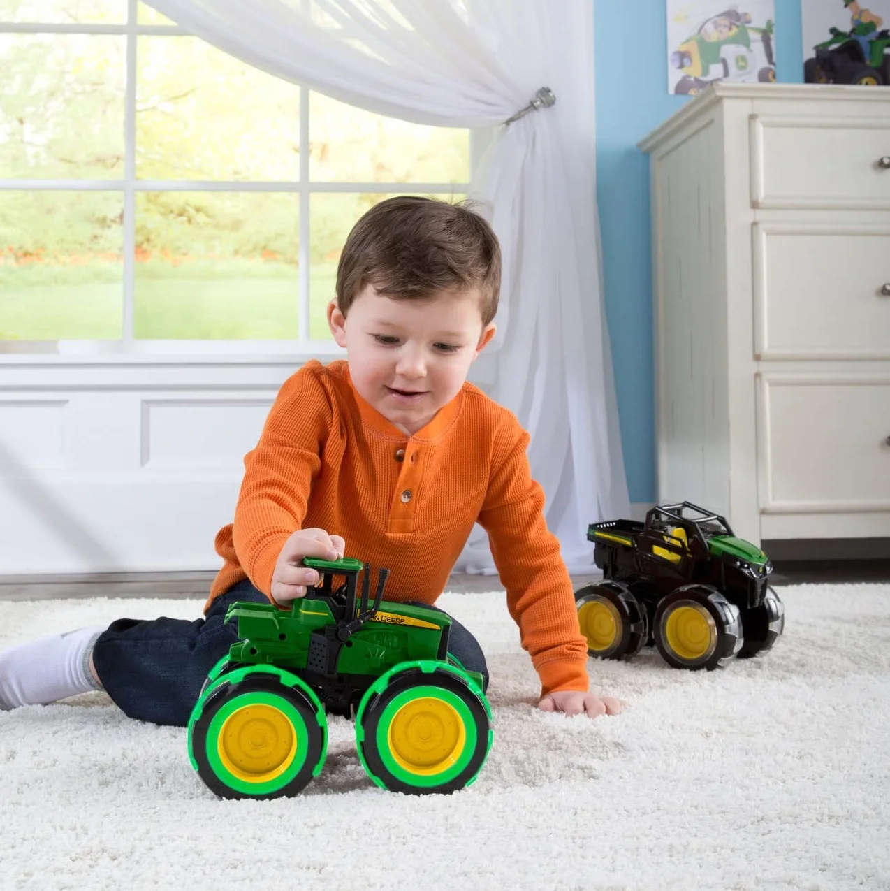 Tomy Lightning Wheels Gator Monster Treads John Deere Ruote Illuminate, Singolo, Multicolore, Standard, 46434