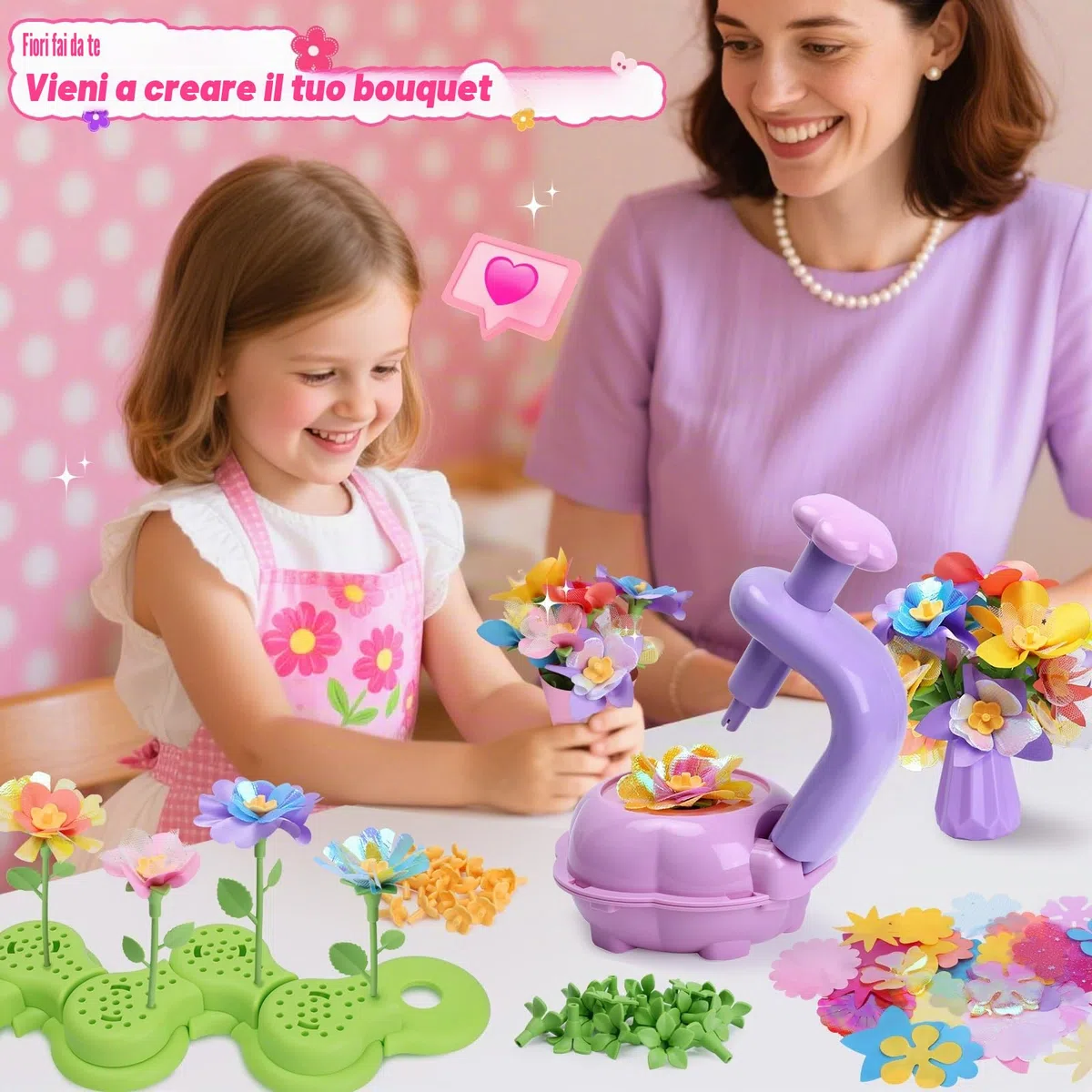 Sumsoltic Giochi Bimba 4 5 6 Anni Macchina per Goffratura Set di Artigianato per Bambini Kit per Fiori Pressati Giocattoli Creativi Regalo Bambina 4 5 6 7 8 9 10 Anni