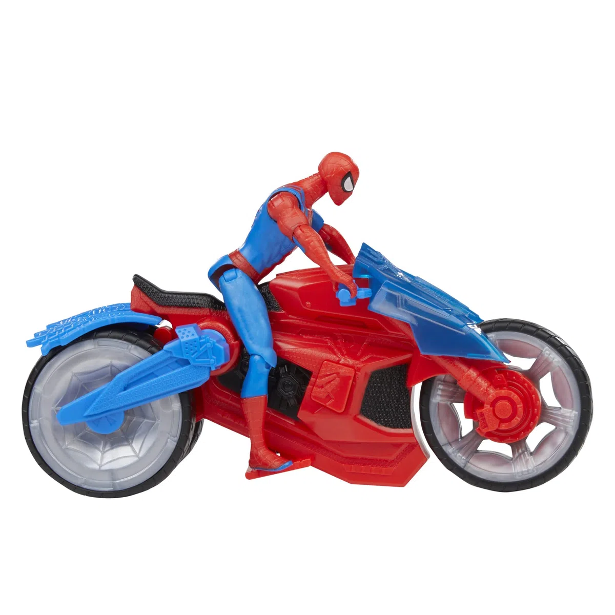Spider-Man Hasbro Marvel, Motocicletta Spara-Ragnatele, set con action figure da 10 cm e 2 colpi di ragnatela