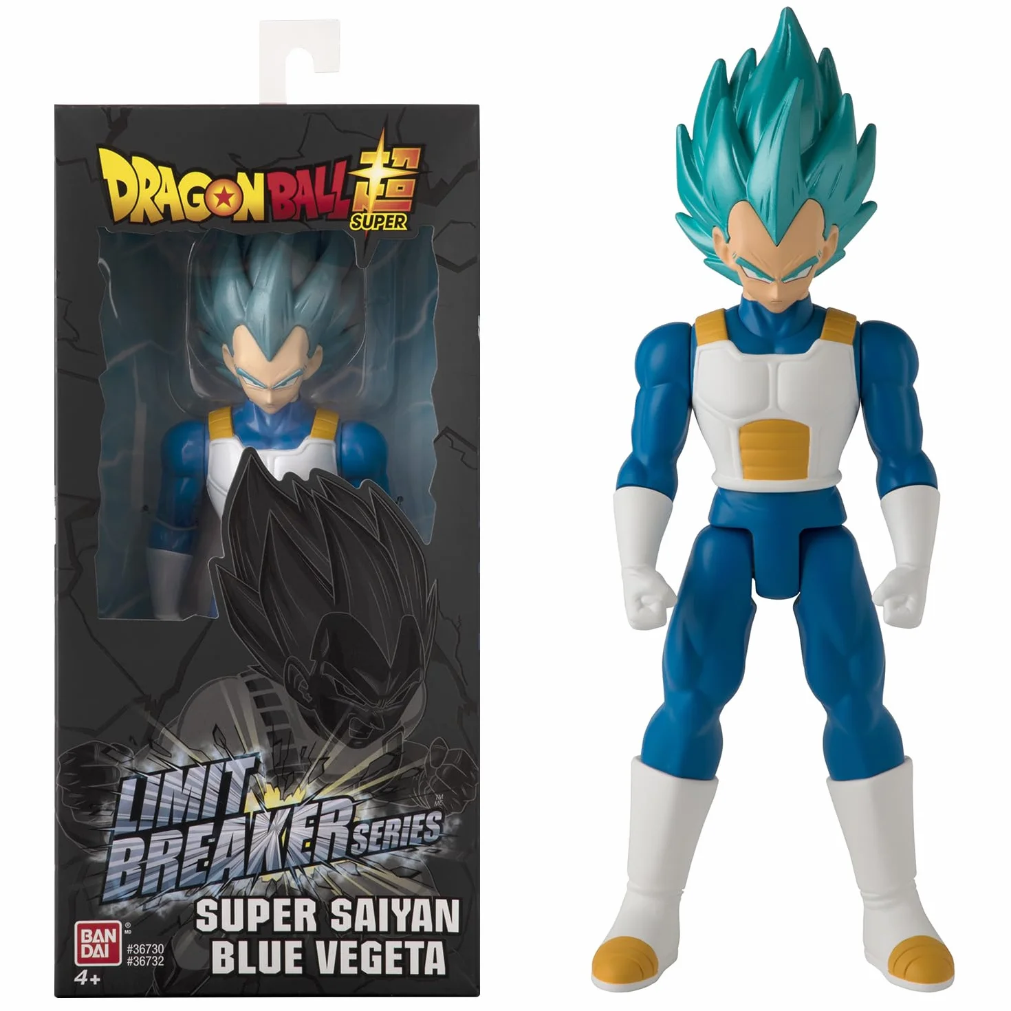 Dragon Ball Super Bandai Figurina Géante Limit Breaker 30 cm - Super Saiyan Vegeta Blue - Licenza ufficiale - Grande Figurina Vegeta articolata - Giocattolo per bambini 4 anni e + - 36732