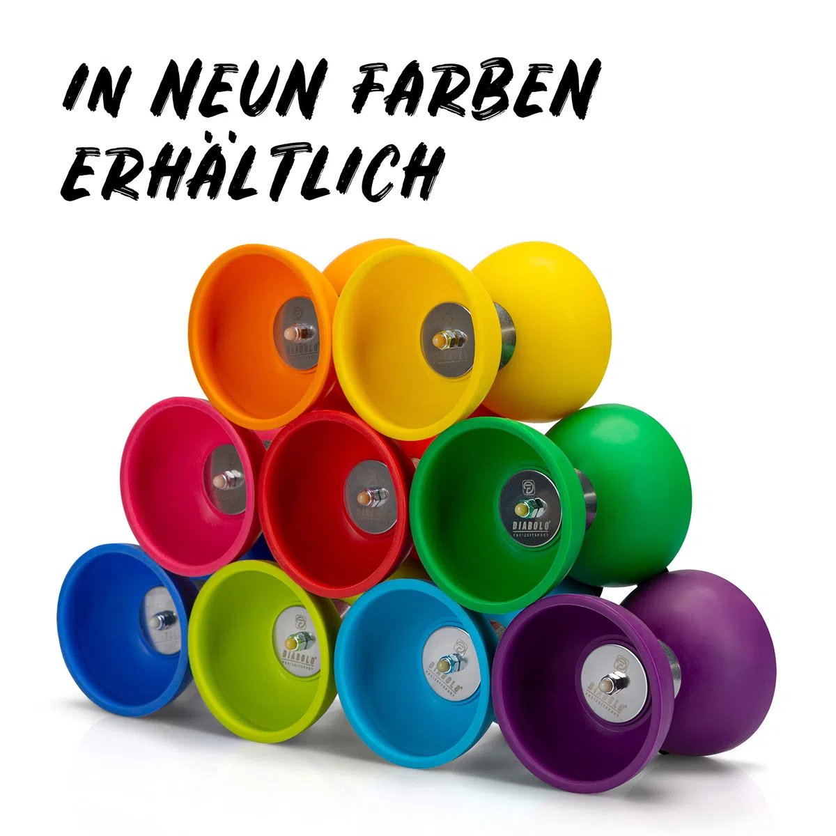 Diabolo Freizeitsport Set base di giocoleria con diabolo (verde chiaro), bastoncini in alluminio, corda di ricambio (160 cm) e istruzioni stampate, ideale come regalo per bambini, principianti e