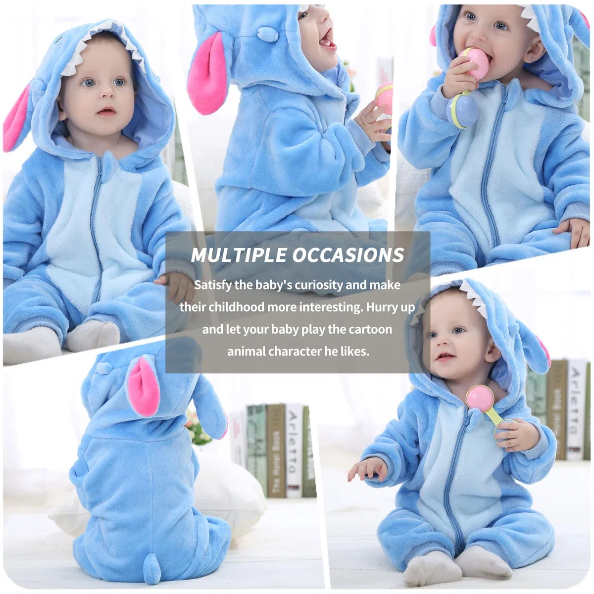Pagliaccetto Neonato Invernale Costume Neonato, Flanella Unicorno Dinosauro Costume Neonata Sacco Nanna con Cappuccio Animale Tuta Neve Tutone Pile Bambino 0-36 Mesi