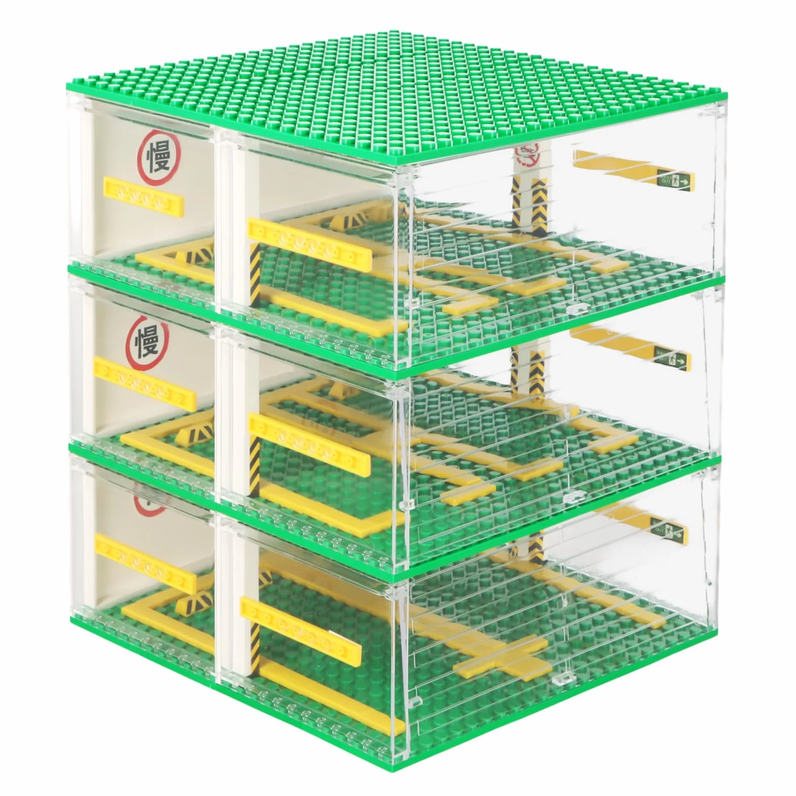 Garage per Auto Speed Champions, Garage Speed Champions, Garages per Vetrina a 3 Strati, Garages per Autos Bambini Compatibile con Grande Marca (Senza Auto)