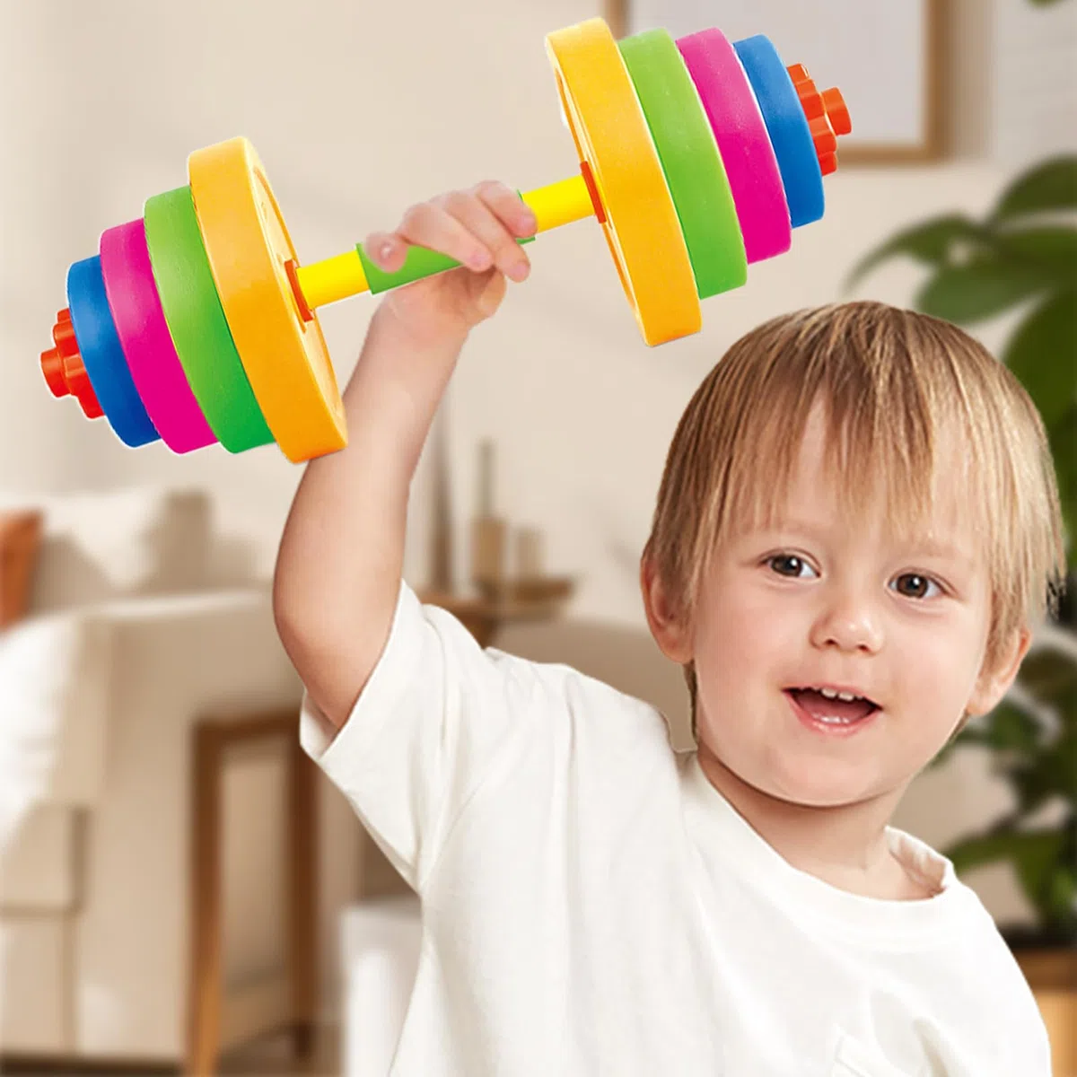 Set Bilanciere Giocattolo Per Bambini - Attrezzatura Da Gioco Con Peso Regolabile | Fai Finta Di Attrezzatura Per Il Fitness | Giocattolo Per L'allenamento Della, Kit Per Esercizi Sicuri, Altern