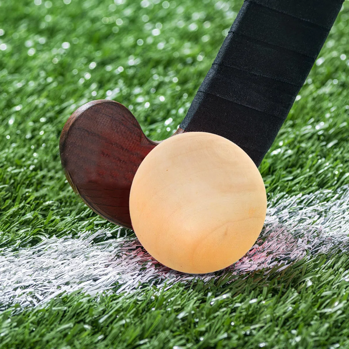 15 Palline da Hockey in Legno Beige per Giochi Indoor, Resistente ai Danni Potenza di Tiro Precisa, per Allenamento di Hockey e Partite
